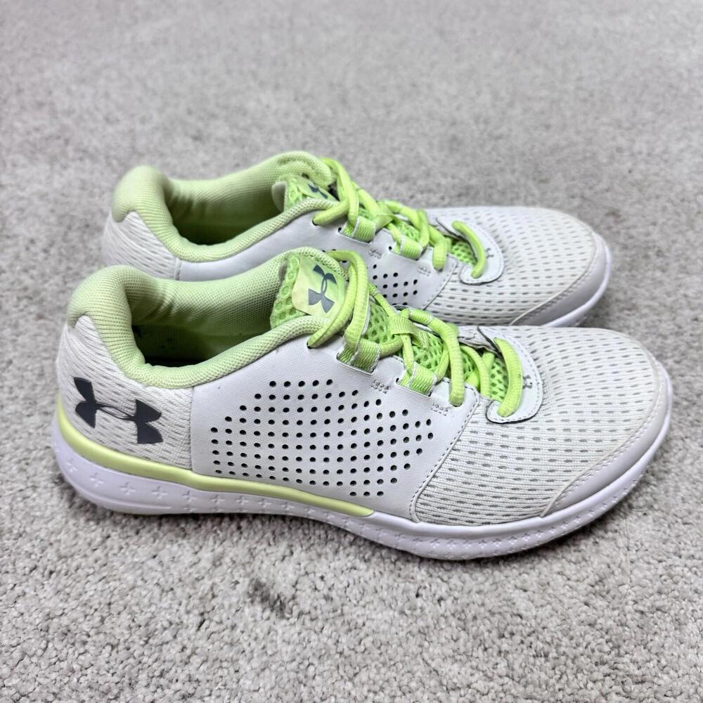 Under Armour Micro G Fuel Running Sneakers Lace Up White Green Women’s Size 8